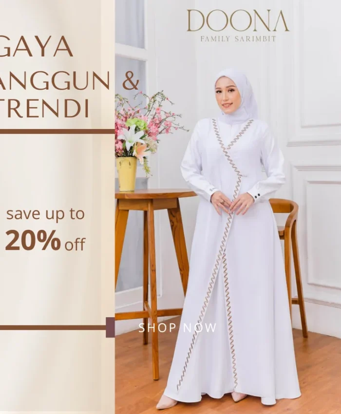 Tips Mix And Match Baju Gamis Putih Ala Adelia Pasha